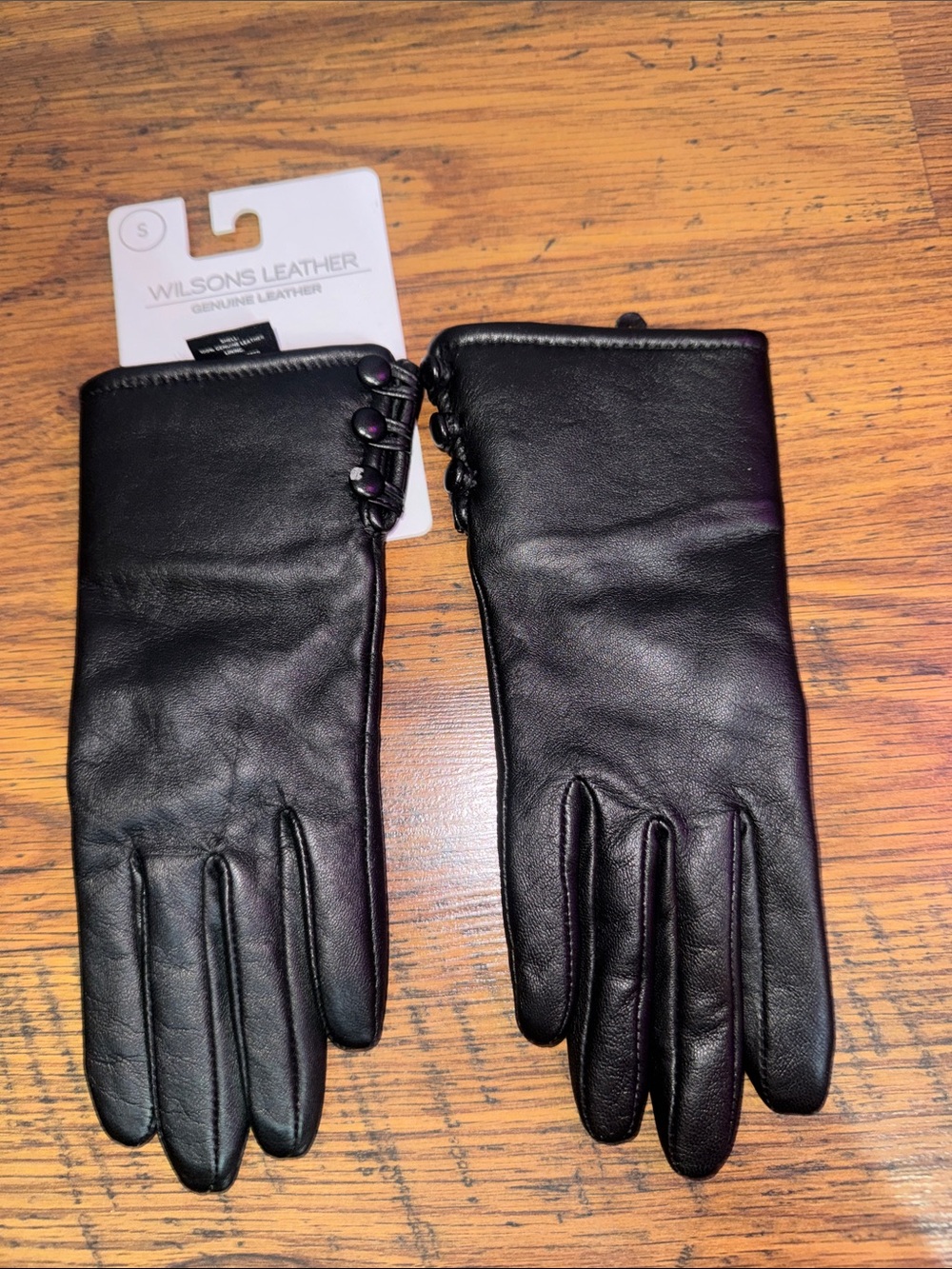 Wilsons Leather Women's Black Genuine Leather Button-Loop Gloves 29.T
